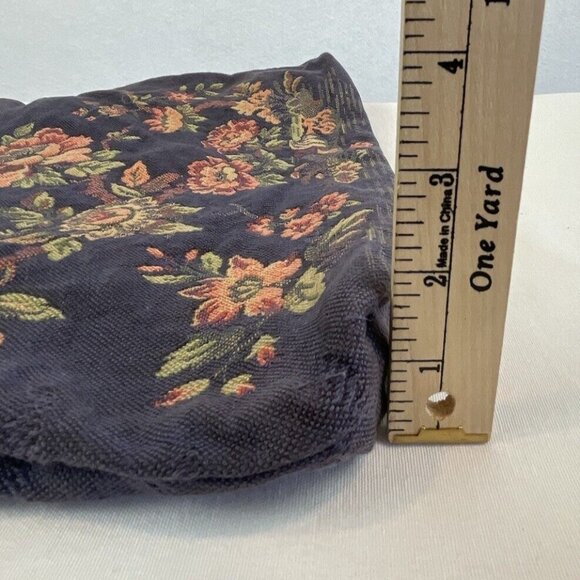 Vintage 50s Tapestry Handbag Floral Design Blue Pink Grannycore Style - Picture 14 of 14